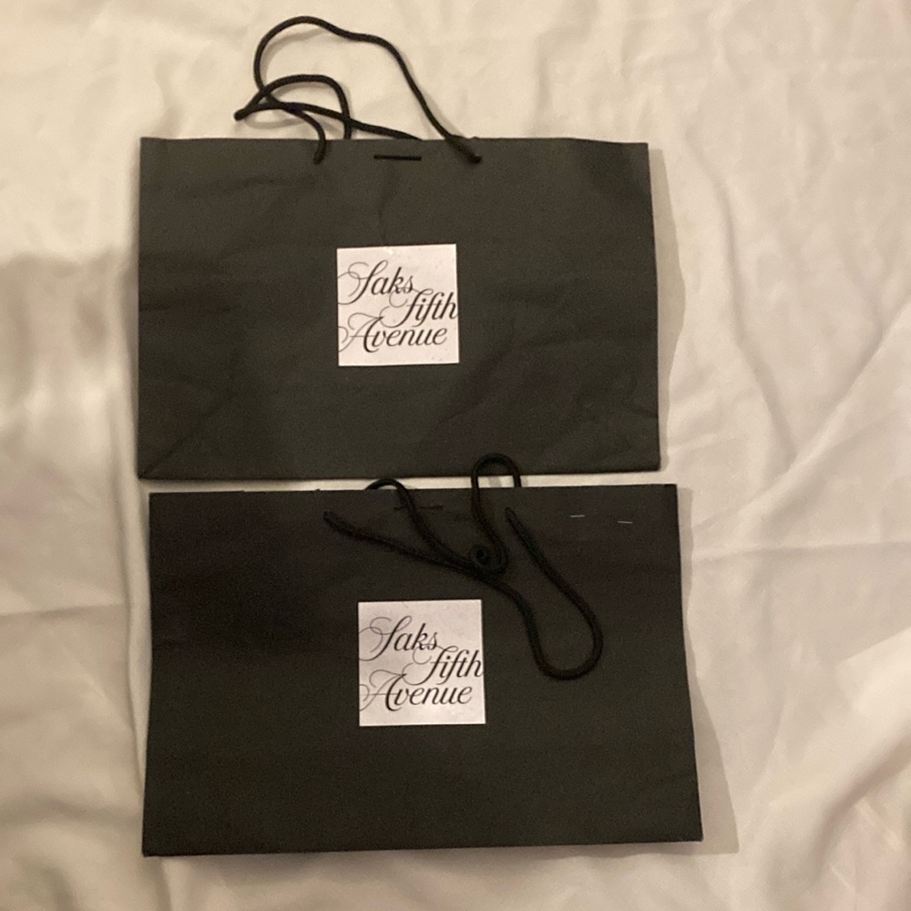 Saks Fifth Avenue 2 Paper Bags 17”W X12”H